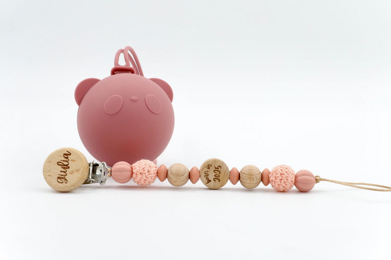 Cozy Knot Pacifier Clip with Case |  by  – ["Pacifier Set","Personalised"] from BabyStuff.com.mt
