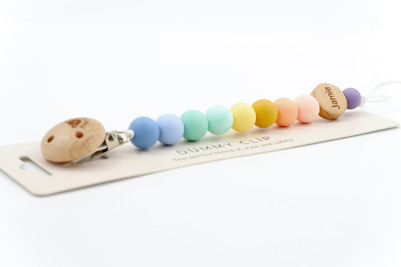 Rainbow Glow Pacifier Clip | Pacifier Clips by  – ["Pacifier Clip","Personalised"] from BabyStuff.com.mt