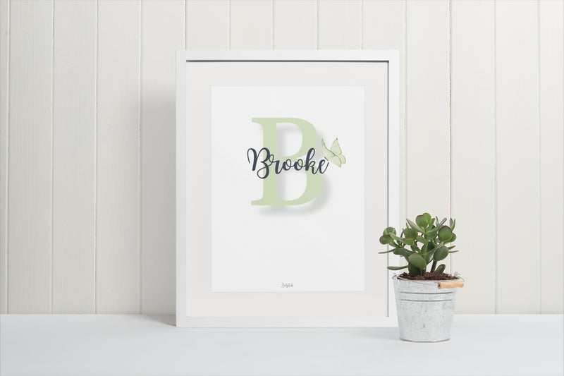 Signature "Joshico Butterfly" A3 Print | A3 Nursery & Bedroom Prints by  – ["Personalised","Prints"] from BabyStuff.com.mt
