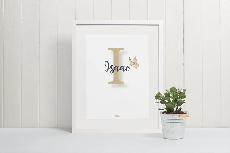 Signature "Joshico Butterfly" A3 Print | A3 Nursery & Bedroom Prints by  – ["Personalised","Prints"] from BabyStuff.com.mt