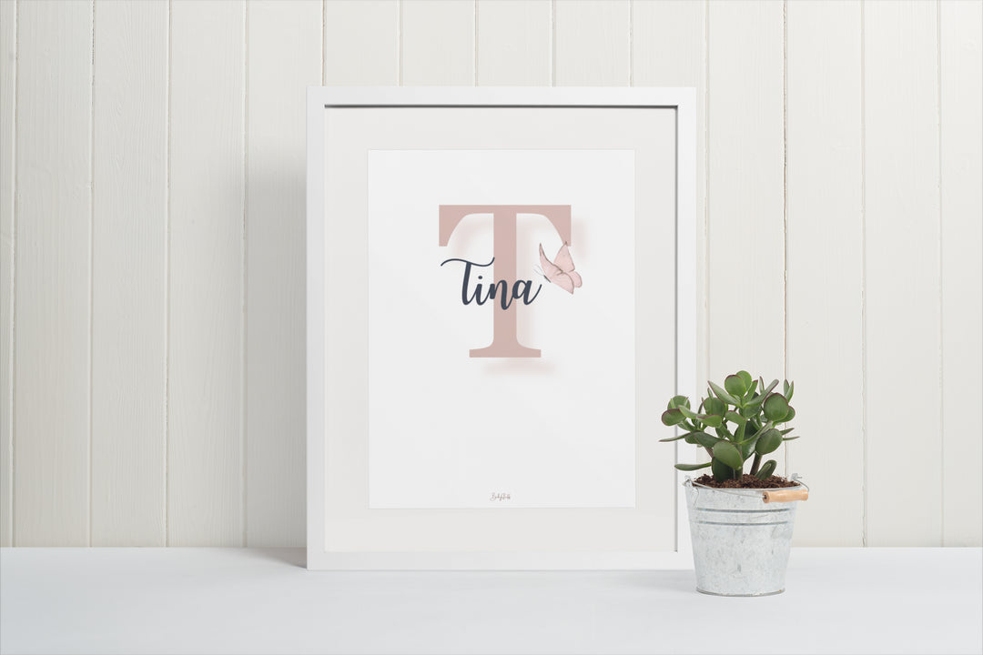Signature "Joshico Butterfly" A3 Print | A3 Nursery & Bedroom Prints by  – ["Personalised","Prints"] from BabyStuff.com.mt