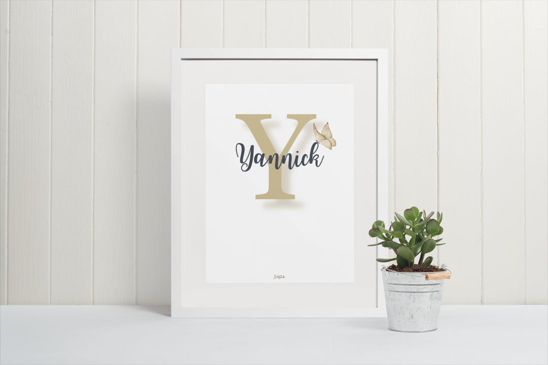 Signature "Joshico Butterfly" A3 Print | A3 Nursery & Bedroom Prints by  – ["Personalised","Prints"] from BabyStuff.com.mt
