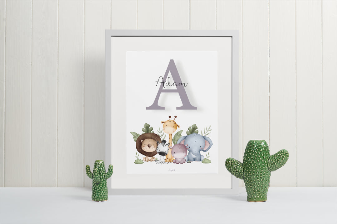 Animal Bunch "Featherly" A3 Print | A3 Nursery & Bedroom Prints by  – ["Personalised","Prints"] from BabyStuff.com.mt