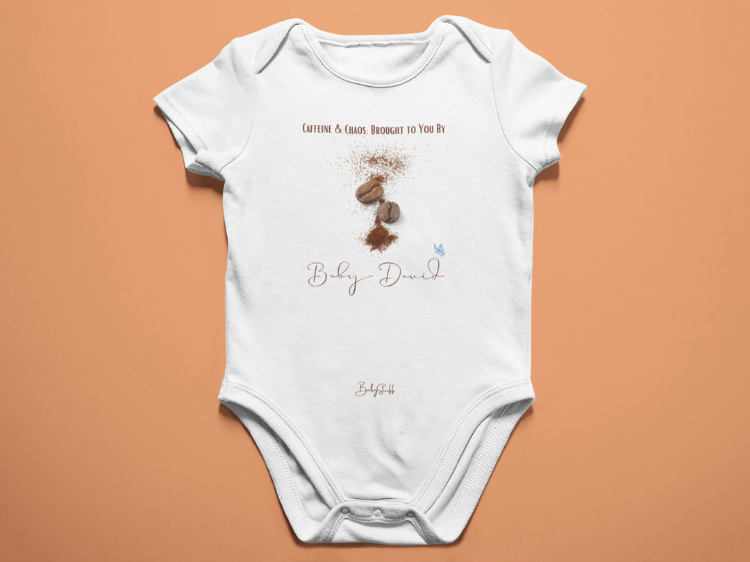 Caffeine & Chaos Baby Grow | Short Sleeve Baby Grows by  – ["Baby Grow","Personalised"] from BabyStuff.com.mt