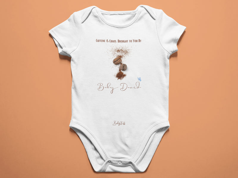 Caffeine & Chaos Baby Grow | Short Sleeve Baby Grows by  – ["Baby Grow","Personalised"] from BabyStuff.com.mt