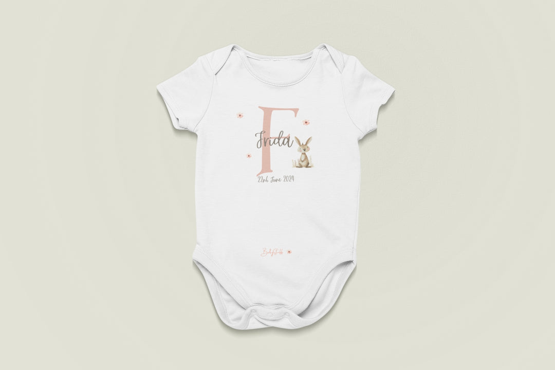 Signature Baby Name Rabbit Design Baby Grow