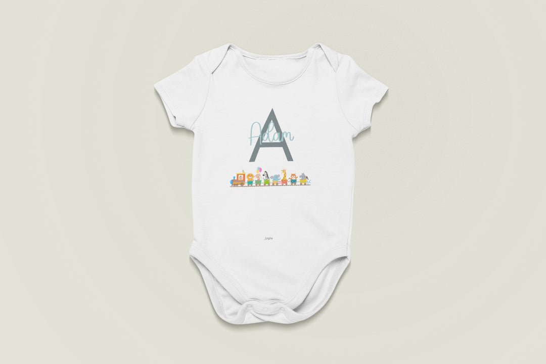 Alphabet Express – Personalised Train Baby Grow
