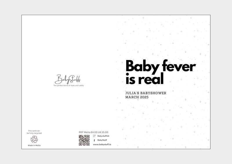 "Baby fever is real" Personalised Card | Celebratory Cards by  – ["Baby Shower","Baby Shower Card","Personalised"] from BabyStuff.com.mt