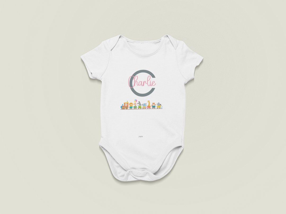 Alphabet Express – Personalised Train Baby Grow