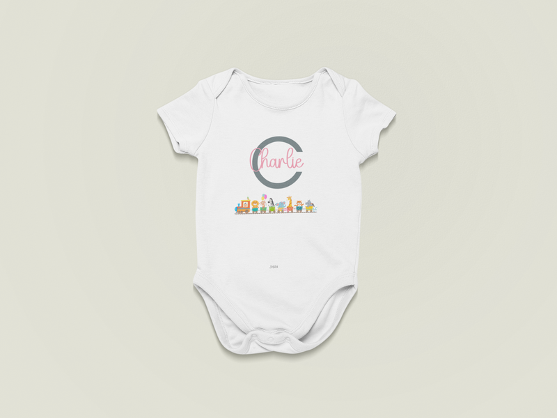 Alphabet Express – Personalised Train Baby Grow