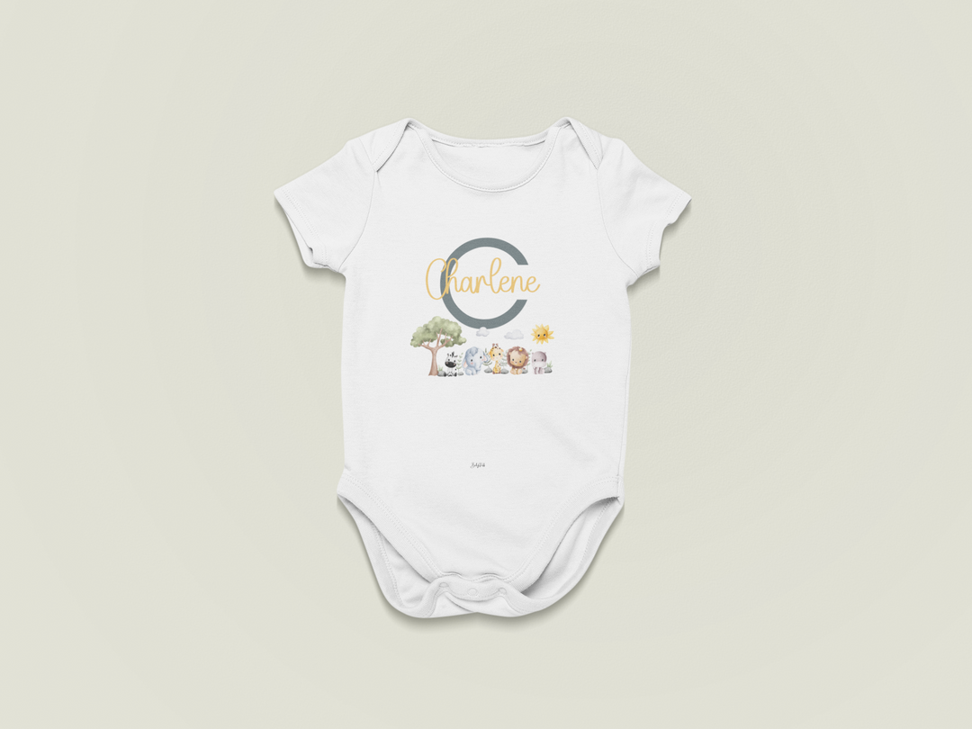 Safari Sprouts – Personalised Animal Baby Grow