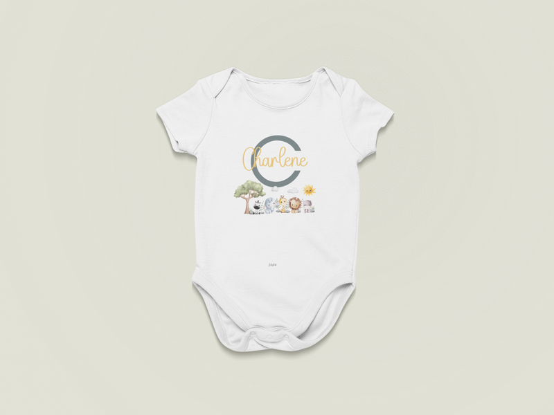 Safari Sprouts – Personalised Animal Baby Grow