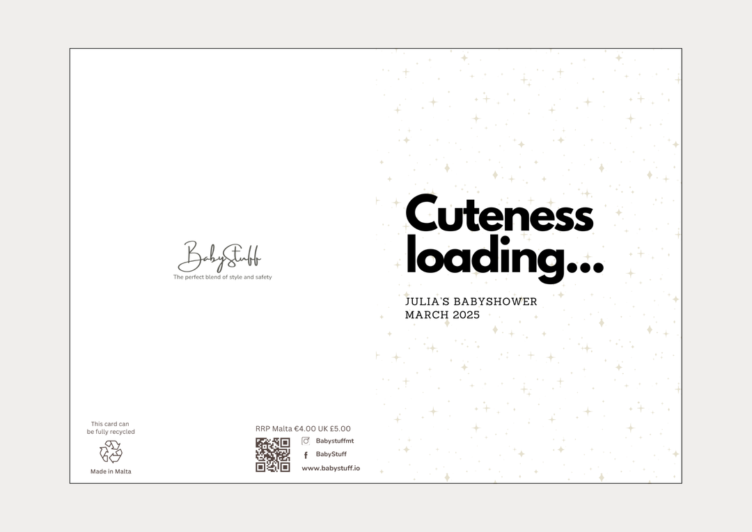"Cuteness loading..." Personalised Card | Celebratory Cards by  – ["Baby Shower","Baby Shower Card","Personalised"] from BabyStuff.com.mt