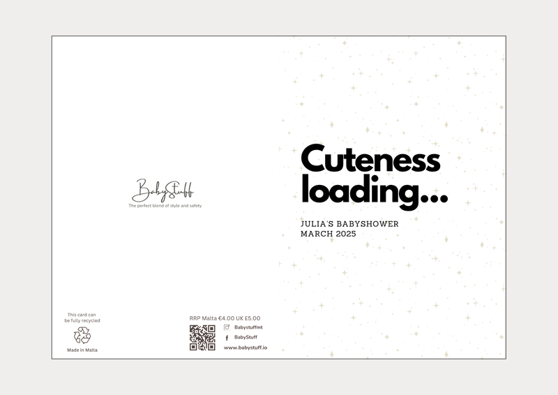 "Cuteness loading..." Personalised Card | Celebratory Cards by  – ["Baby Shower","Baby Shower Card","Personalised"] from BabyStuff.com.mt