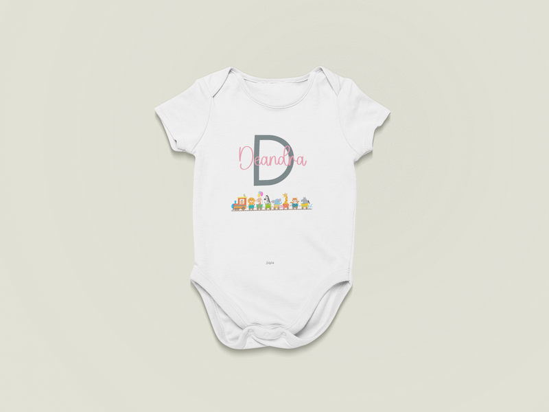 Alphabet Express – Personalised Train Baby Grow