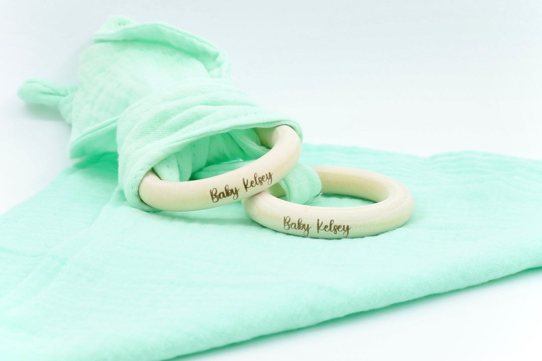 Personalised Muslin Cloth & Bunny Ear Teether | Comfort Blankets & Soft Items by  – ["Personalised"] from BabyStuff.com.mt