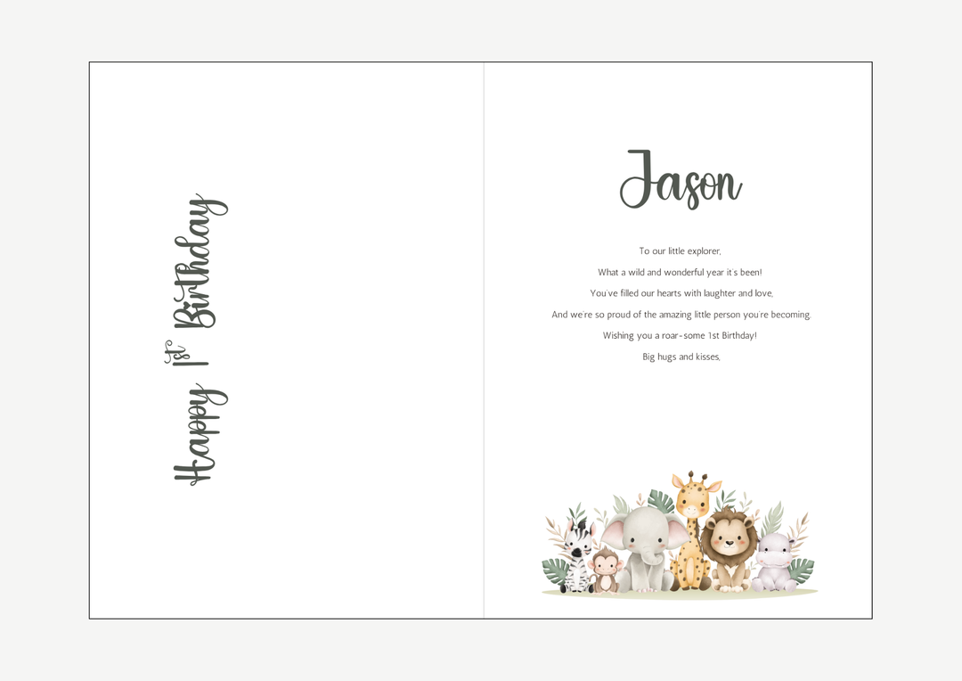 Jason first birthday card