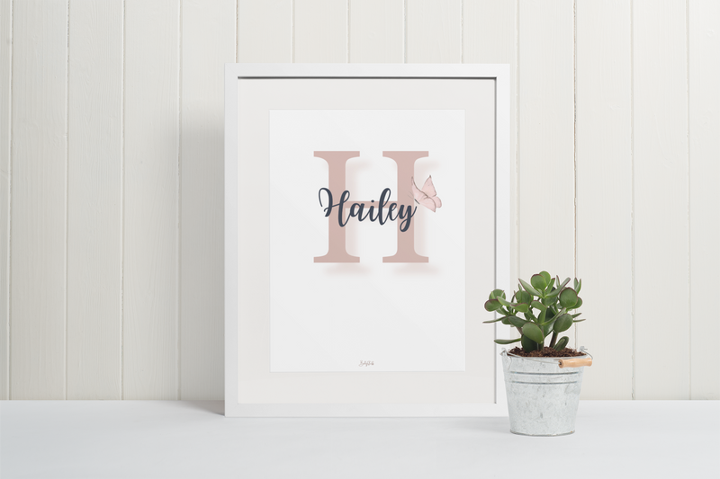 Signature "Joshico Butterfly" A3 Print | A3 Nursery & Bedroom Prints by  – ["Personalised","Prints"] from BabyStuff.com.mt