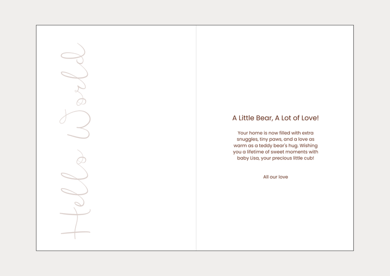 Hello World – Bear Edition Congratulations Card | Celebratory Cards by  – ["Celebratory Card","Hello World","New Arrival","Personalised"] from BabyStuff.com.mt