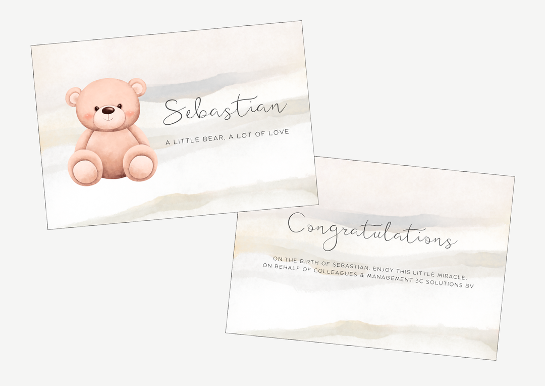 Hugsy Bear A6 Gift Note