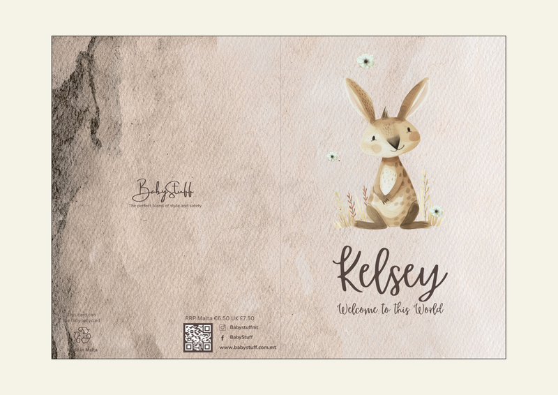 Signature Rabbit Personalised Congratulations Card | Celebratory Cards by  – ["Celebratory Card","Hello World","New Arrival","Personalised"] from BabyStuff.com.mt