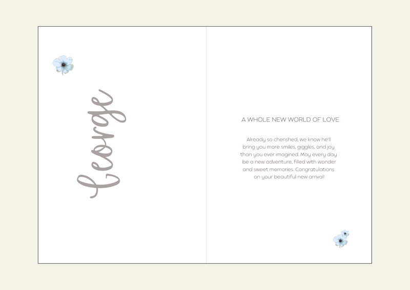 Signature Rabbit Personalised Congratulations Card | Celebratory Cards by  – ["Celebratory Card","Hello World","New Arrival","Personalised"] from BabyStuff.com.mt