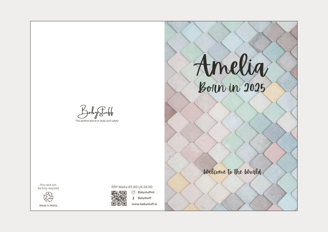 Tiny Tile Personalised Congratulations Card | Celebratory Cards by  – ["Celebratory Card","New Arrival","Personalised"] from BabyStuff.com.mt