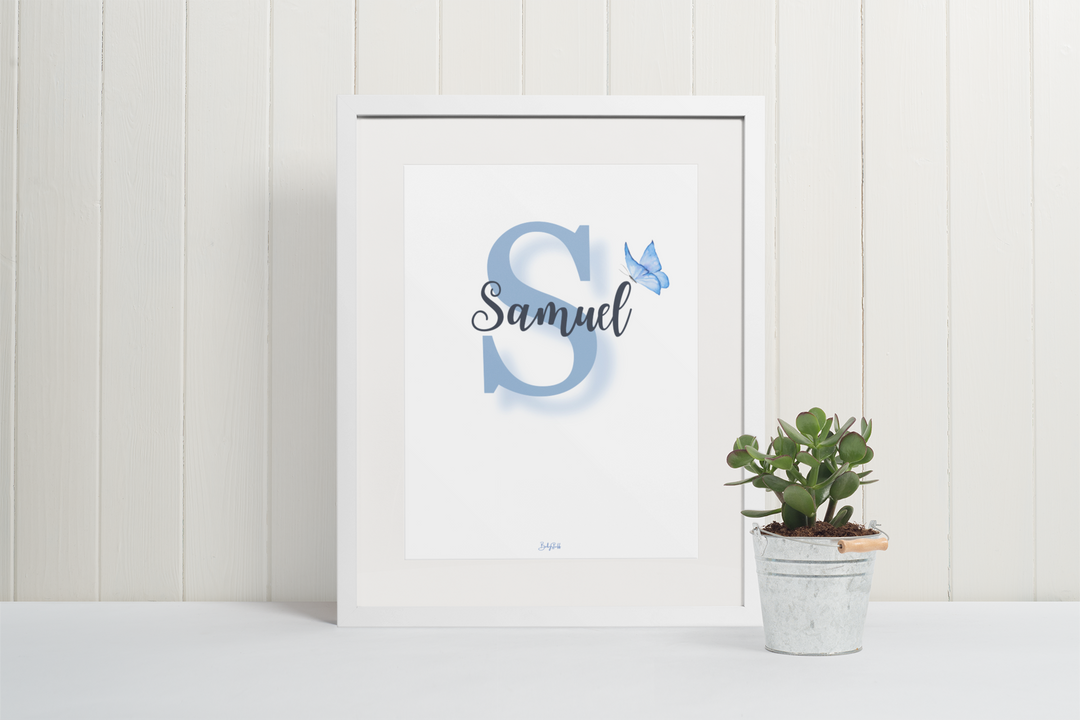 Signature "Joshico Butterfly" A3 Print | A3 Nursery & Bedroom Prints by  – ["Personalised","Prints"] from BabyStuff.com.mt