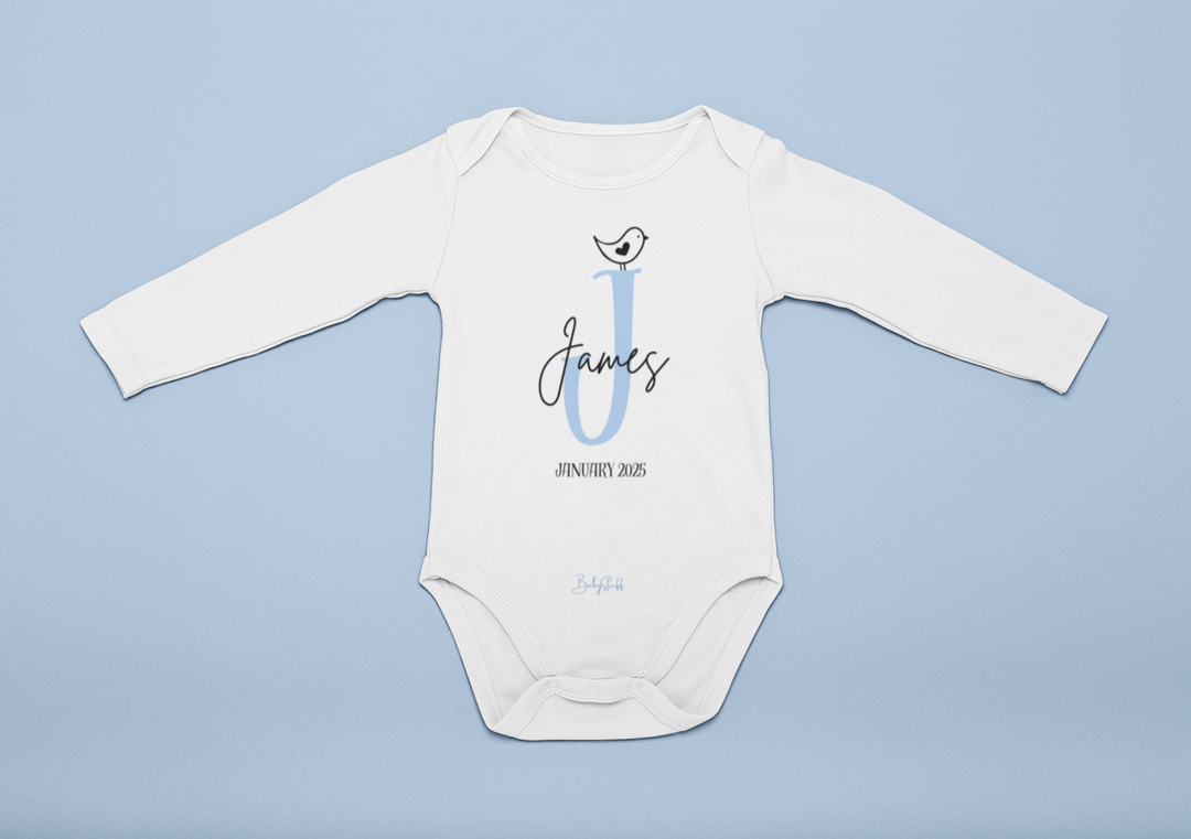 Boys Signature Baby Name Baby Grow | Long Sleeve Baby Grows by  – ["Baby Grow","Birthdate Celebration","Name Me","Personalised"] from BabyStuff.com.mt