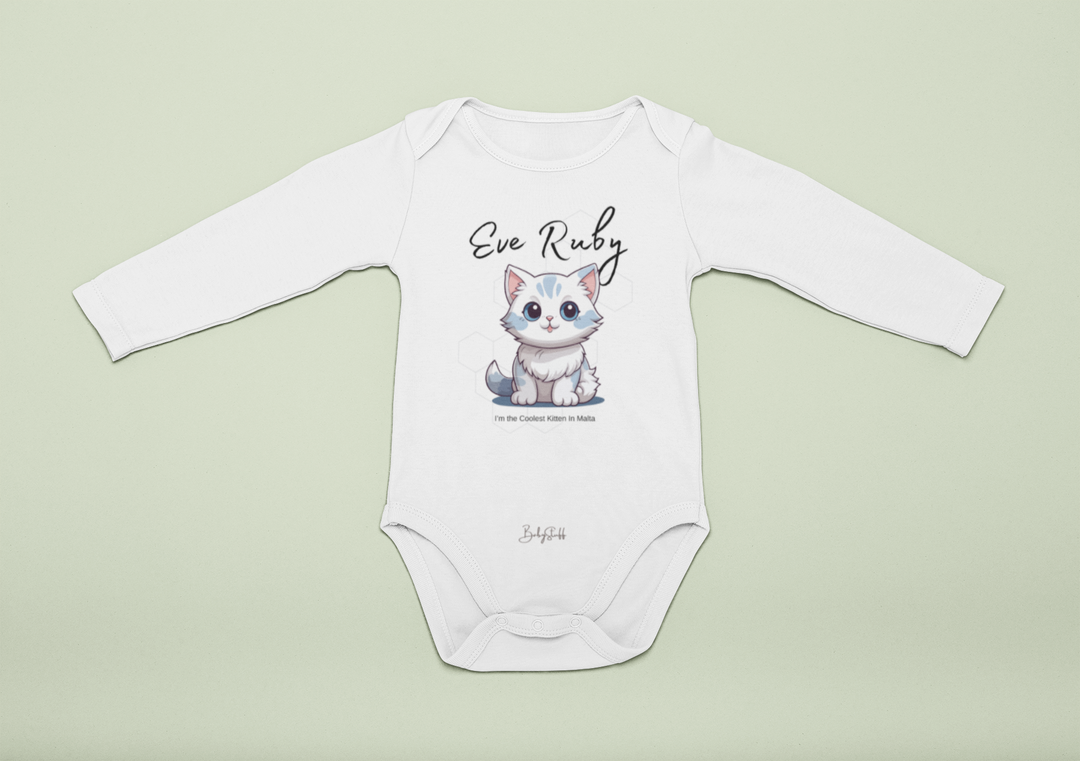 "Coolest Kitten in Malta - Frosty Purr Short Sleeve Baby Grow"