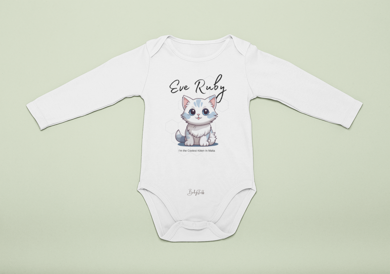 "Coolest Kitten in Malta - Frosty Purr Short Sleeve Baby Grow"