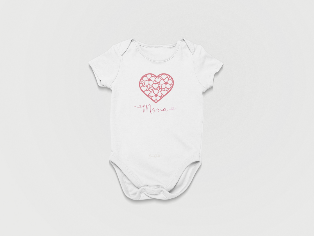 Stenciled Heart Baby Grow