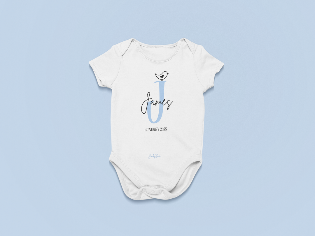 Boys Signature Baby Name Baby Grow | Short Sleeve Baby Grows by  – ["Baby Grow","Birthdate Celebration","Name Me","Personalised"] from BabyStuff.com.mt