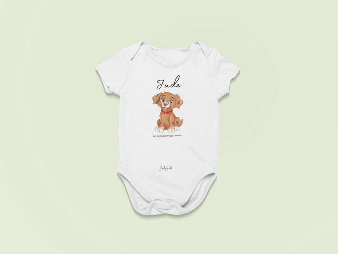 Golden Pup Short Sleeve Baby Grow