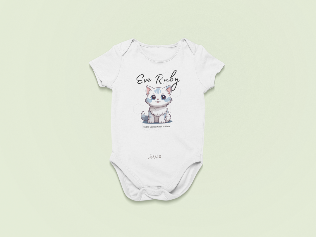 "Coolest Kitten in Malta - Frosty Purr Short Sleeve Baby Grow"