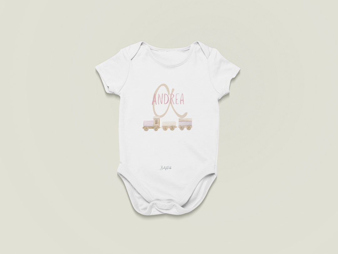 The Little Train Name – Personalised Baby Grow