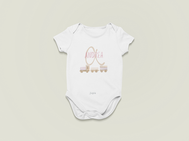The Little Train Name – Personalised Baby Grow