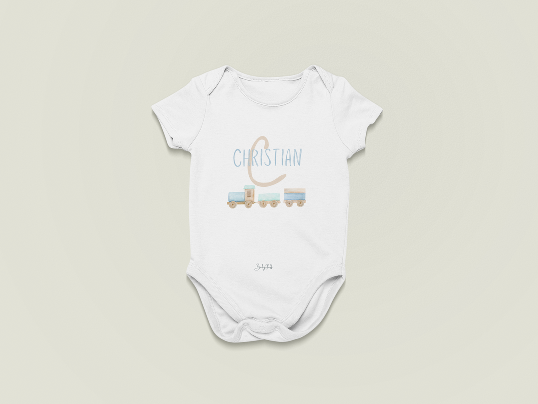 The Little Train Name – Personalised Baby Grow