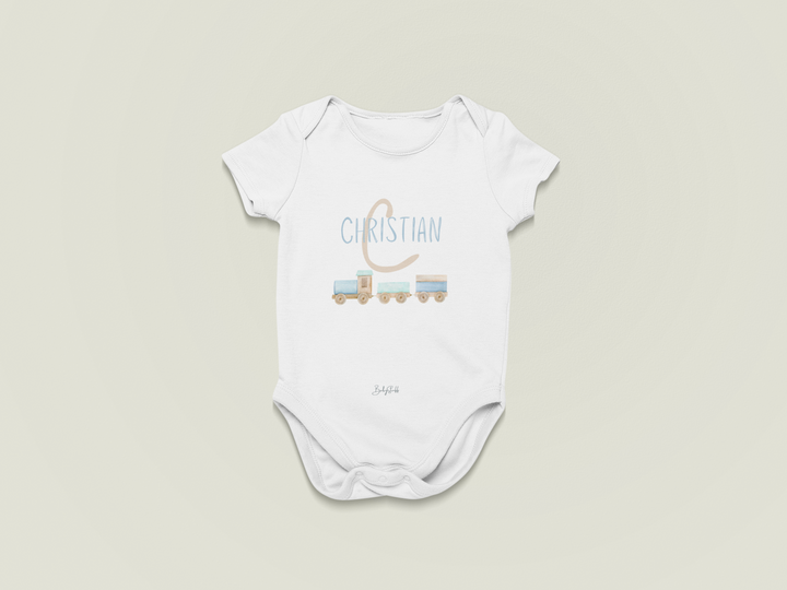 The Little Train Name – Personalised Baby Grow
