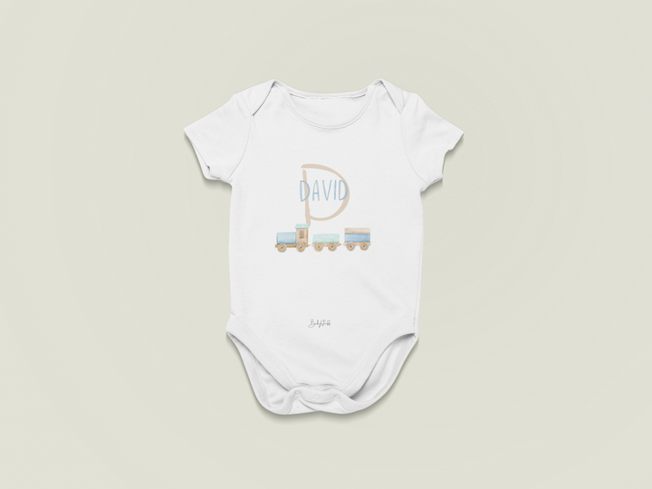 The Little Train Name – Personalised Baby Grow