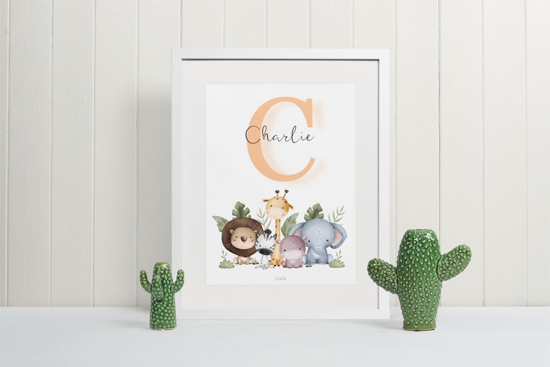 Animal Bunch "Featherly" A3 Print | A3 Nursery & Bedroom Prints by  – ["Personalised","Prints"] from BabyStuff.com.mt